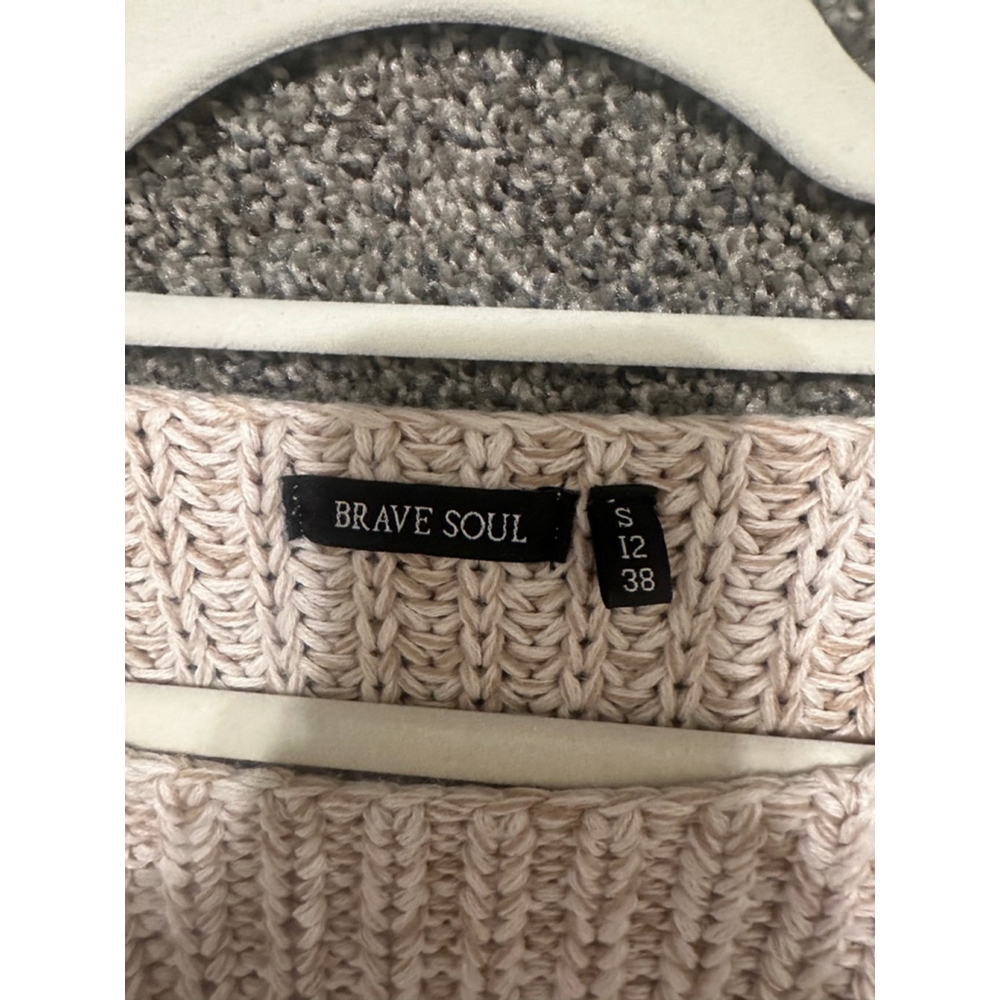Brave Soul Chunky Knit Sweater Beige Women's Small - Picture 3 of 8